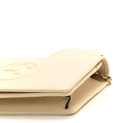Gucci Pebbled Calfskin Soho Wallet on Chain Ivoire 9 of 9