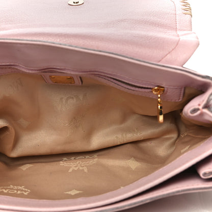 MCM Grained Calfskin Shoulder Bag Pink 4 of 27