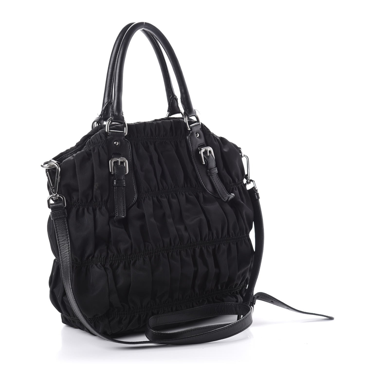 Prada Tessuto Nylon Gaufre Tote Black 3 of 13