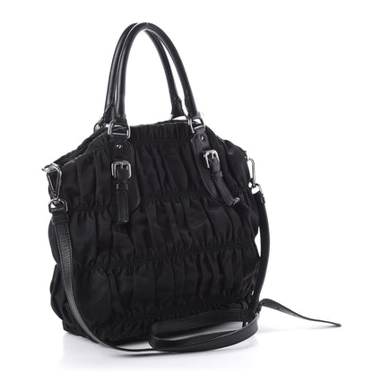 Prada Tessuto Nylon Gaufre Tote Black 3 of 13