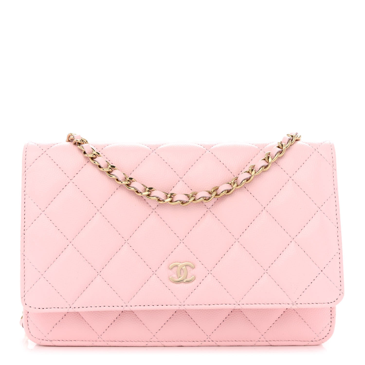 Chanel Caviar Quilted Wallet On Chain WOC Light Pink 1 of 11