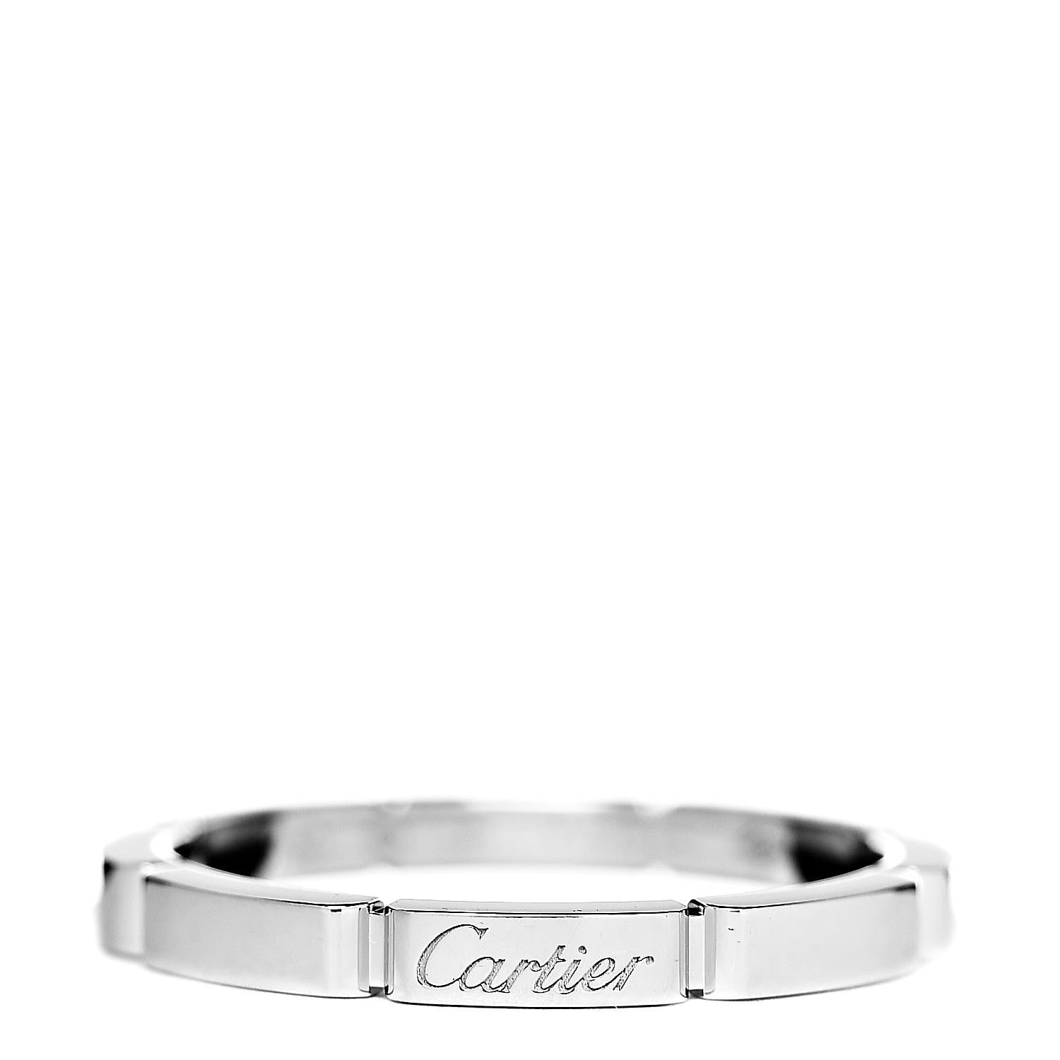 Cartier 18K White Gold 2.5mm Maillon Panthere Wedding Band Ring 58 8.25 1 of 4