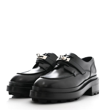 Hermes Glossed Calfskin First Oxford 36.5 Black 3 of 8