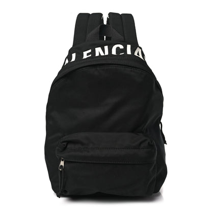 Balenciaga Sport Nylon Logo Embroidered S Wheel Backpack Black 1 of 9