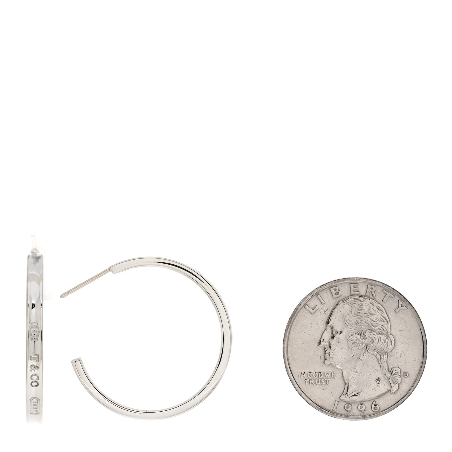 Sterling Silver Medium Narrow 1837 Hoop Earrings