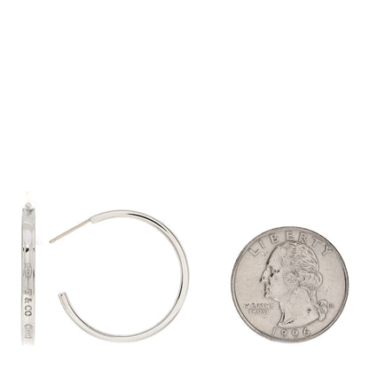 Tiffany Sterling Silver Medium Narrow 1837 Hoop Earrings 2 of 7