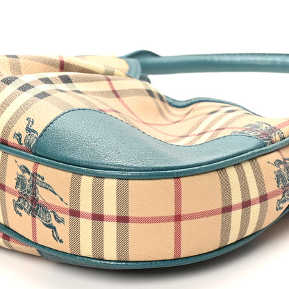 Burberry Haymarket Check Small Hernville Hobo Blue 9 of 9