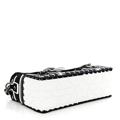 Christian Dior Canvas Houndstooth Embroidered Small Diorcamp Bag Black Multicolor 4 of 10