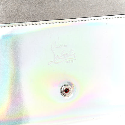Christian Louboutin Metallic Patent Calfskin Spikes Boudoir Chain Wallet Silver 10 of 18