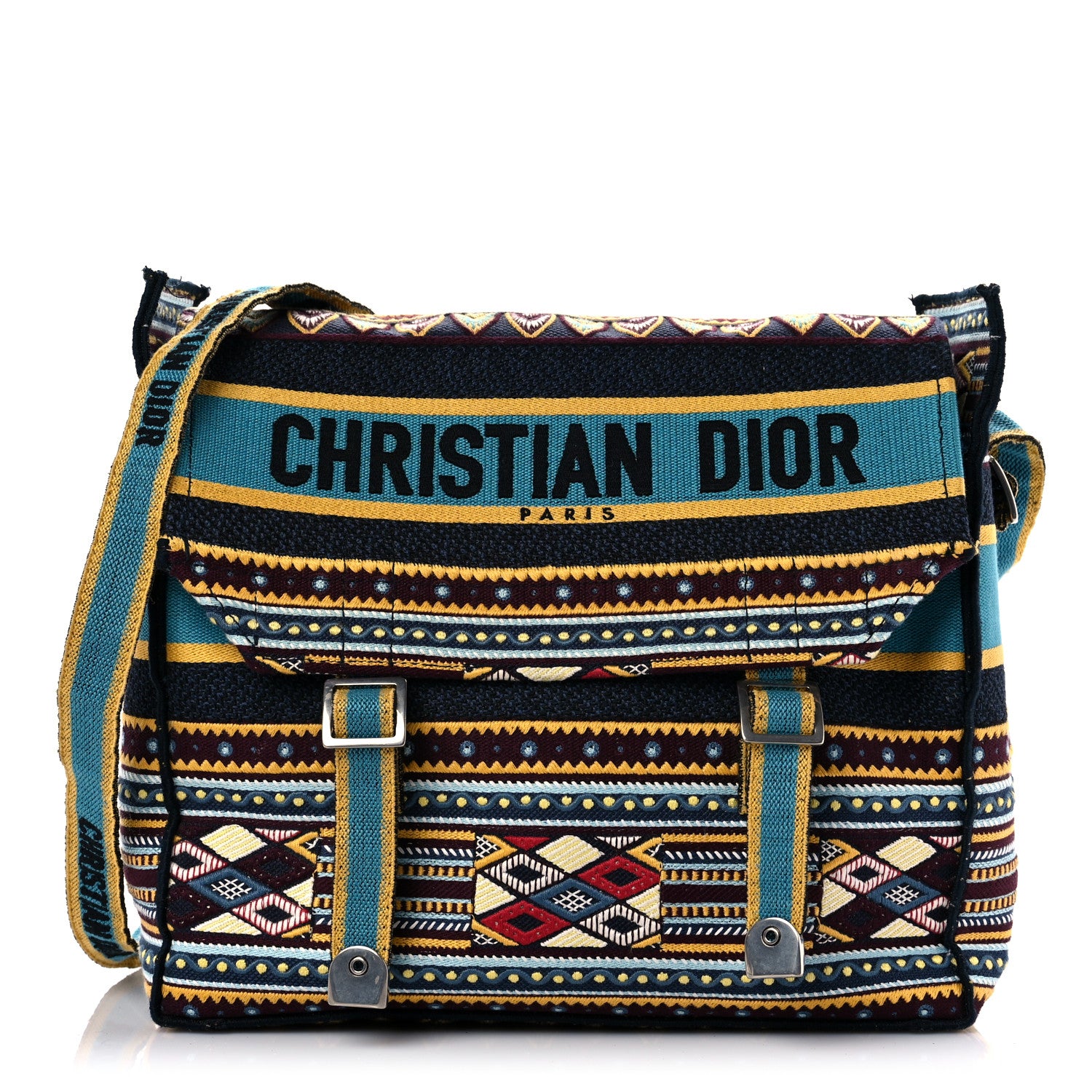 Christian Dior Canvas Embroidered Diorcamp Messenger Vert Multicolor 1 of 14