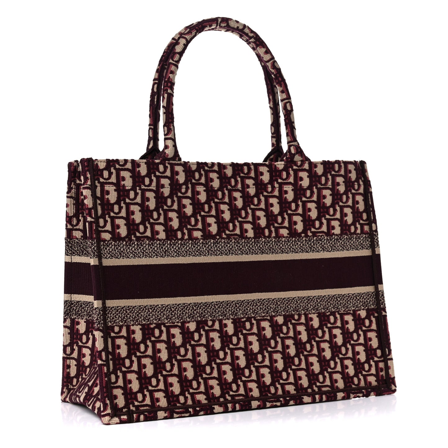 Oblique Medium Book Tote Burgundy Multicolor
