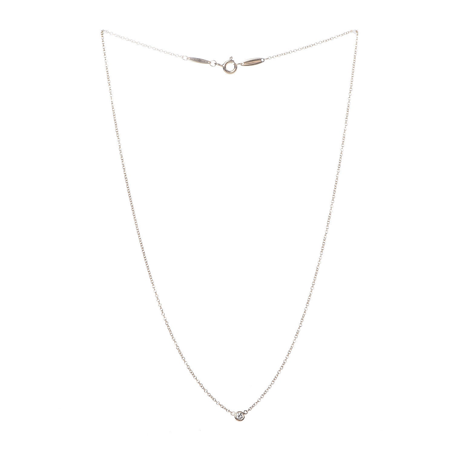 Tiffany 18K Yellow Gold Diamond .05ct Elsa Peretti Diamonds by the Yard Pendant Necklace 3 of 5