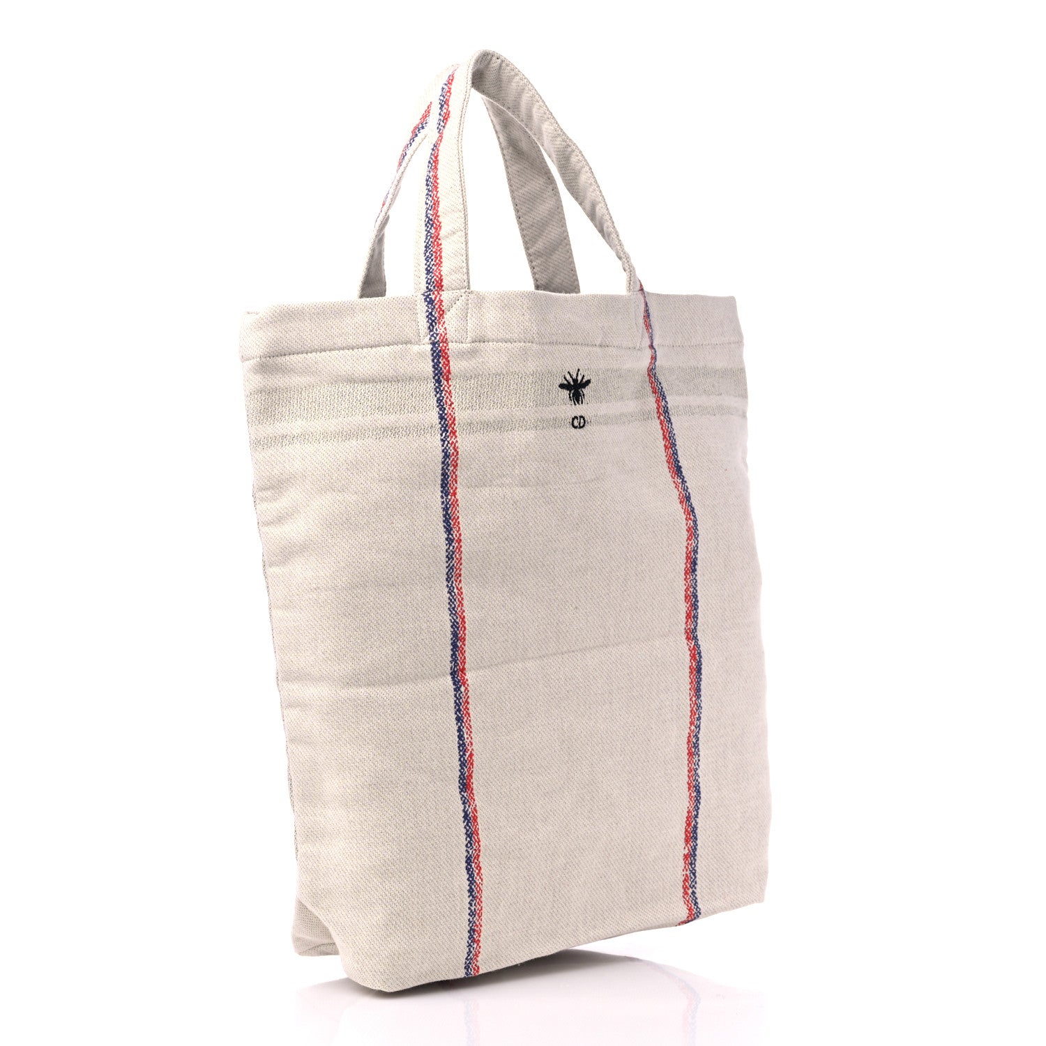 Christian Dior Canvas Print Cruise Tote Ivory Black 3 of 8