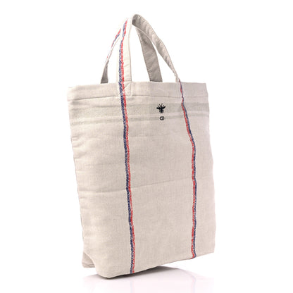 Christian Dior Canvas Print Cruise Tote Ivory Black 3 of 8