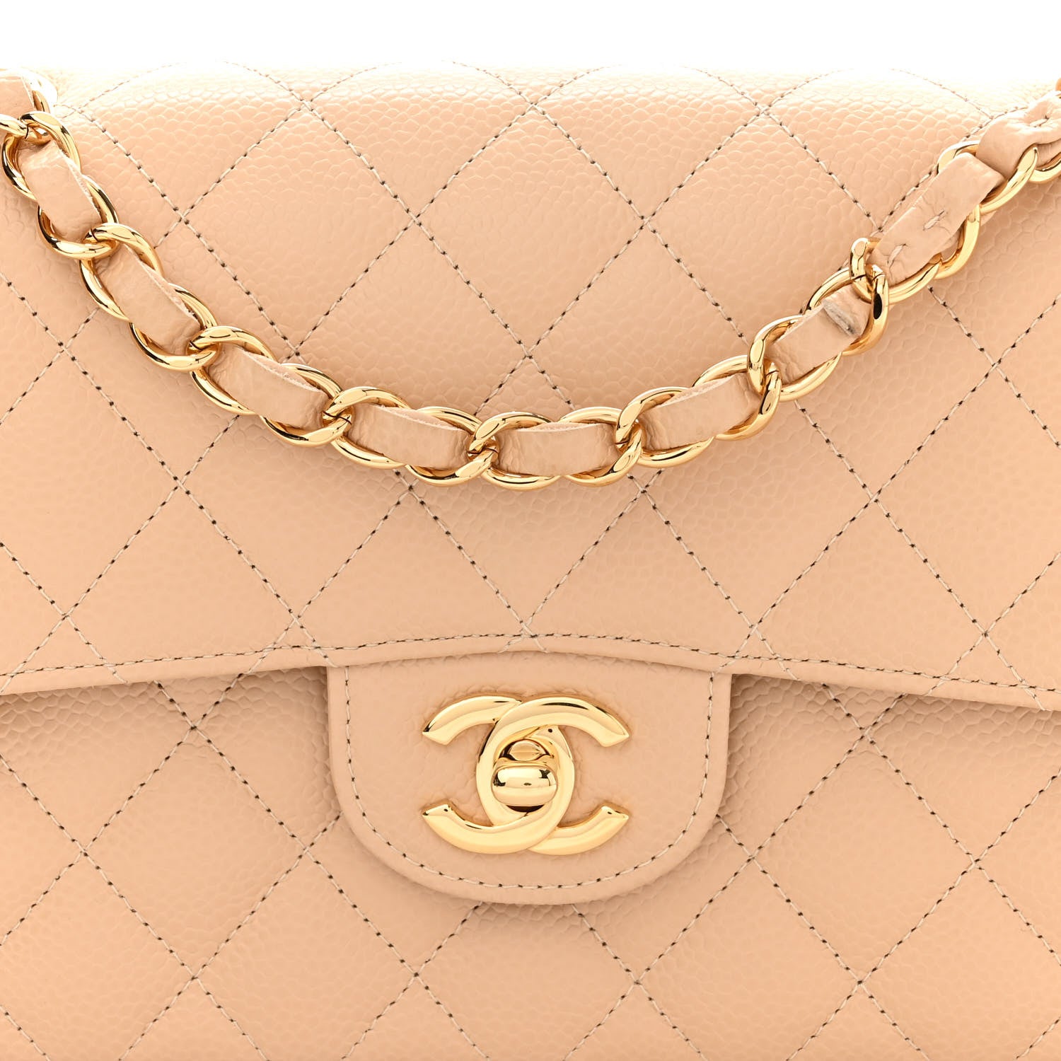 Chanel Caviar Quilted Small Double Flap Beige 8 of 11