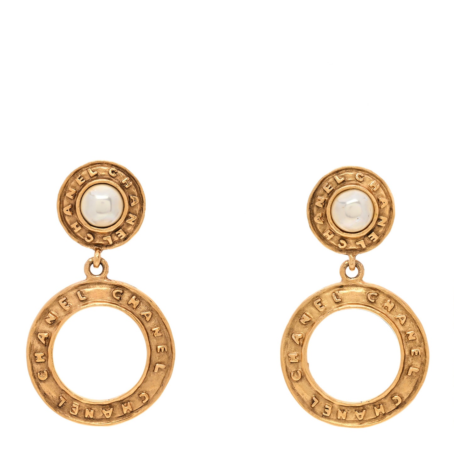 Pearl CC Clip On Earrings Gold