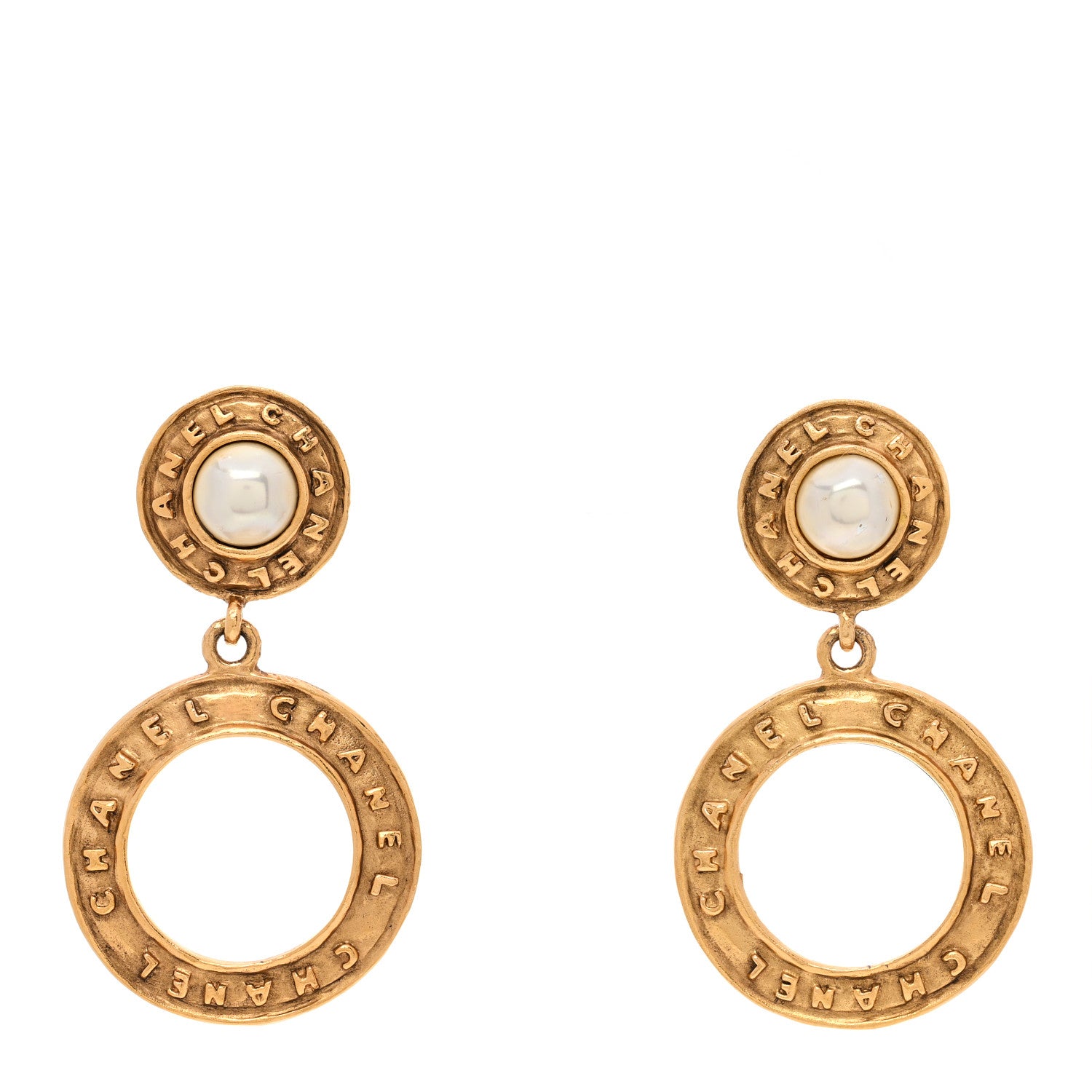Chanel Pearl CC Clip On Earrings Gold 1 of 5