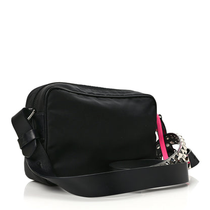 Prada Tessuto Nylon Studded New Vela Shoulder Bag Black Pink 3 of 9