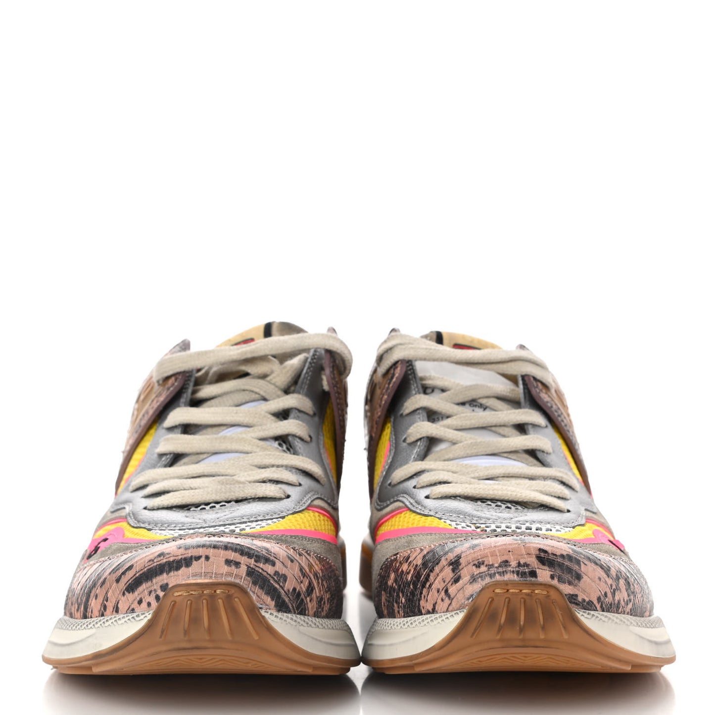 Suede Calfskin Tejus Printed Womens Ultrapace Sneakers 42 Pink Silver Oatmeal Yolk