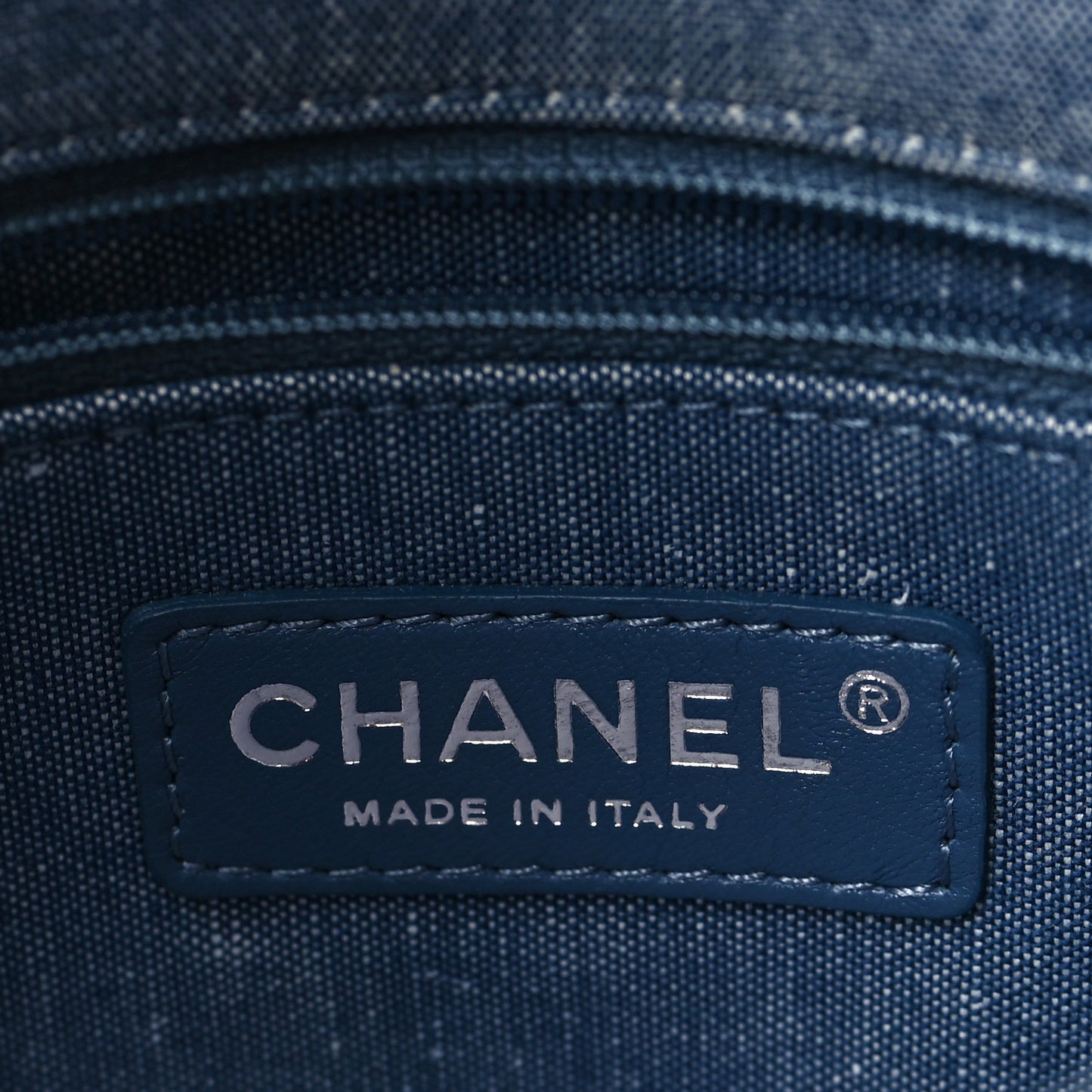 Denim Quilted Medium Graphic Flap Light Blue
