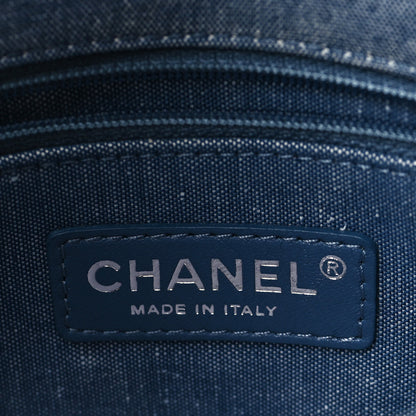 Chanel Denim Quilted Medium Graphic Flap Light Blue 6 of 10