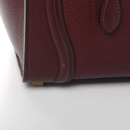 Celine Goatskin Calfskin Micro Luggage Burgundy 12 of 15
