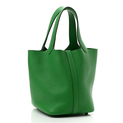 Hermes Taurillon Clemence Monochrome Picotin Lock 18 PM Bambou 3 of 10