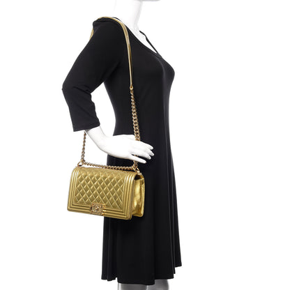 Chanel Metallic Patent Calfskin Quilted Medium Boy Flap Gold 2 of 16