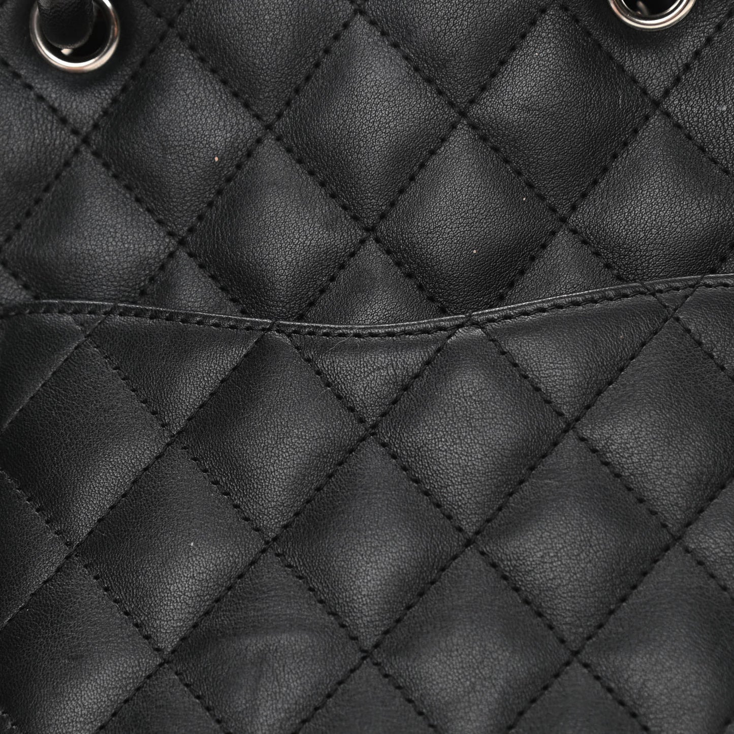 Calfskin Quilted Medium Cambon Tote Black White