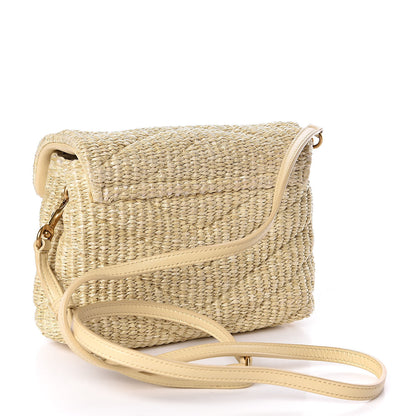 Saint Laurent Raffia Monogram Toy Loulou Chain Satchel Naturale 3 of 15