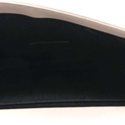 Saint Laurent Lambskin Carre Quilted Cassandre Pouch Clutch Crema Soft 5 of 8