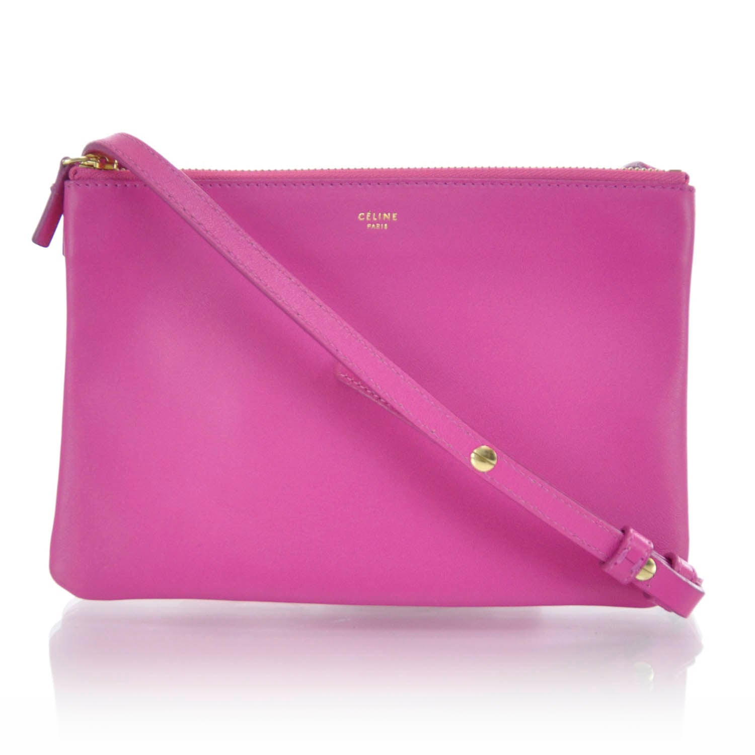 Celine Leather Trio Crossbody Bag Hibiscus 1 of 11
