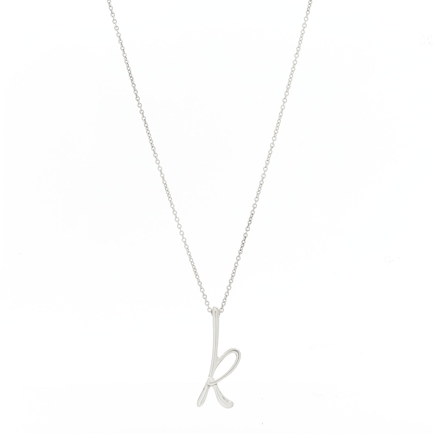 Sterling Silver Elsa Peretti Letter K Pendant Necklace