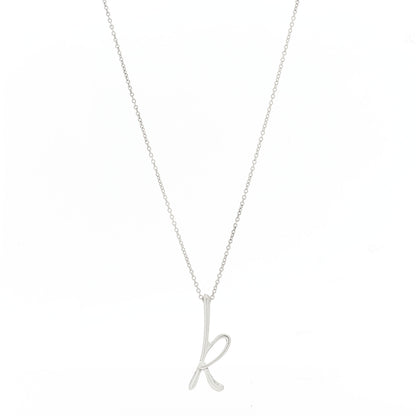 Tiffany Sterling Silver Elsa Peretti Letter K Pendant Necklace 1 of 5