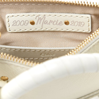 Chloe Shiny Small Grain Calfskin Mini Marcie Multi Fringe Satchel Natural White 7 of 13