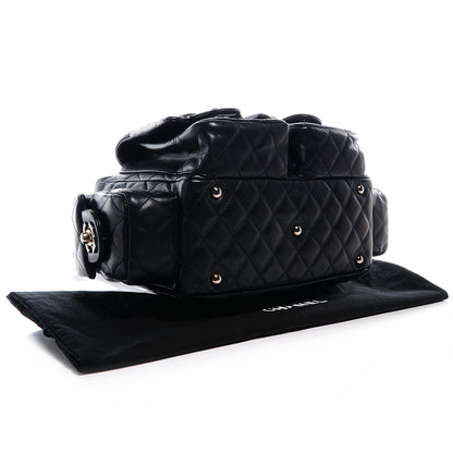 Chanel Calfskin Quilted Large Cambon Multipocket Reporter Black White 4 of 8