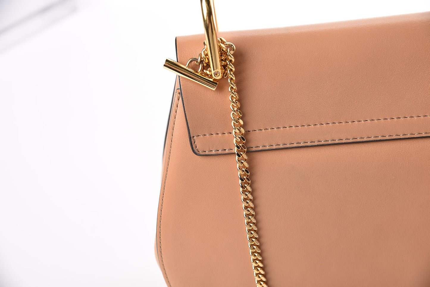 Suede Smooth Calfskin Drew Shoulder Bag Misty Beige