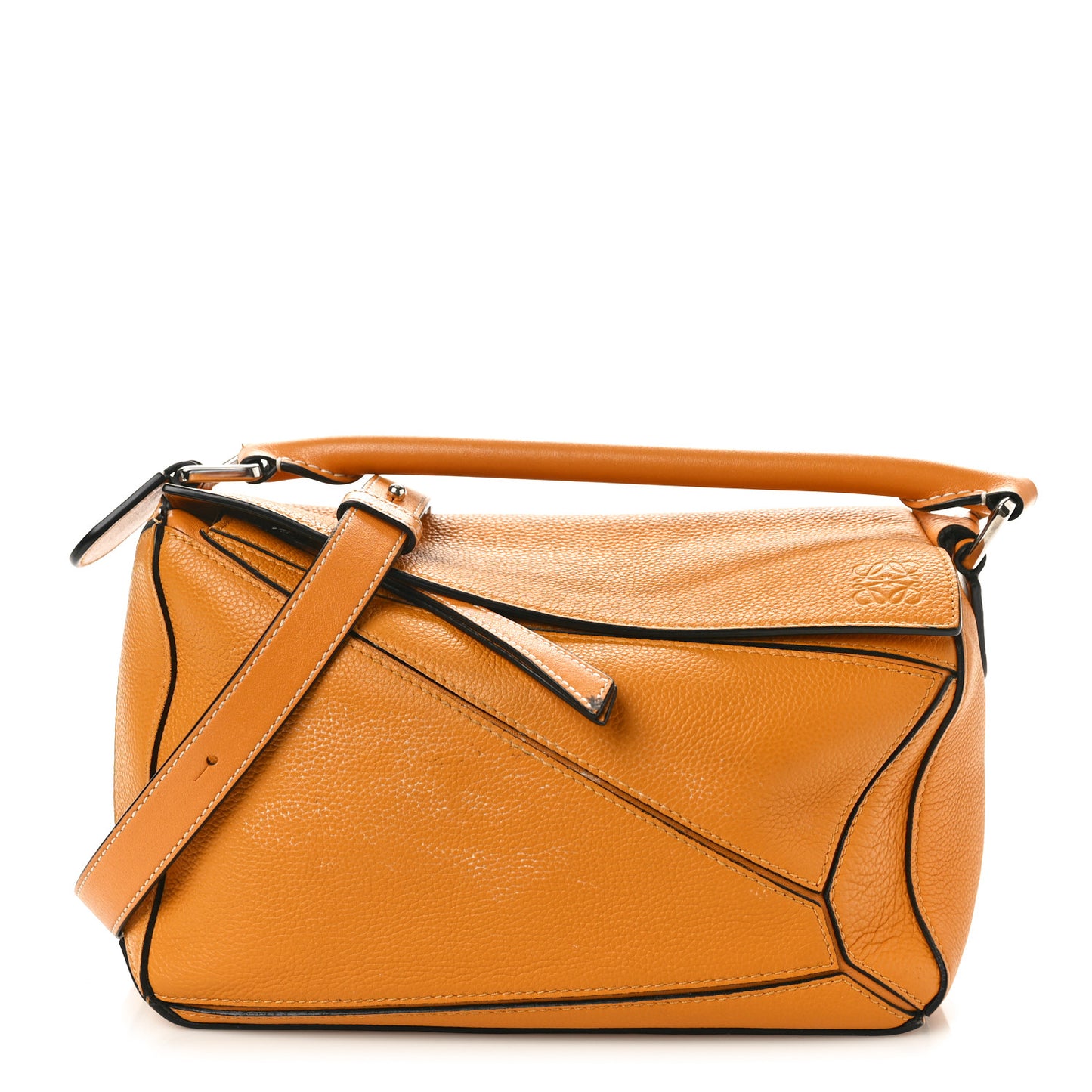 Grained Calfskin Small Puzzle Bag Sunflower