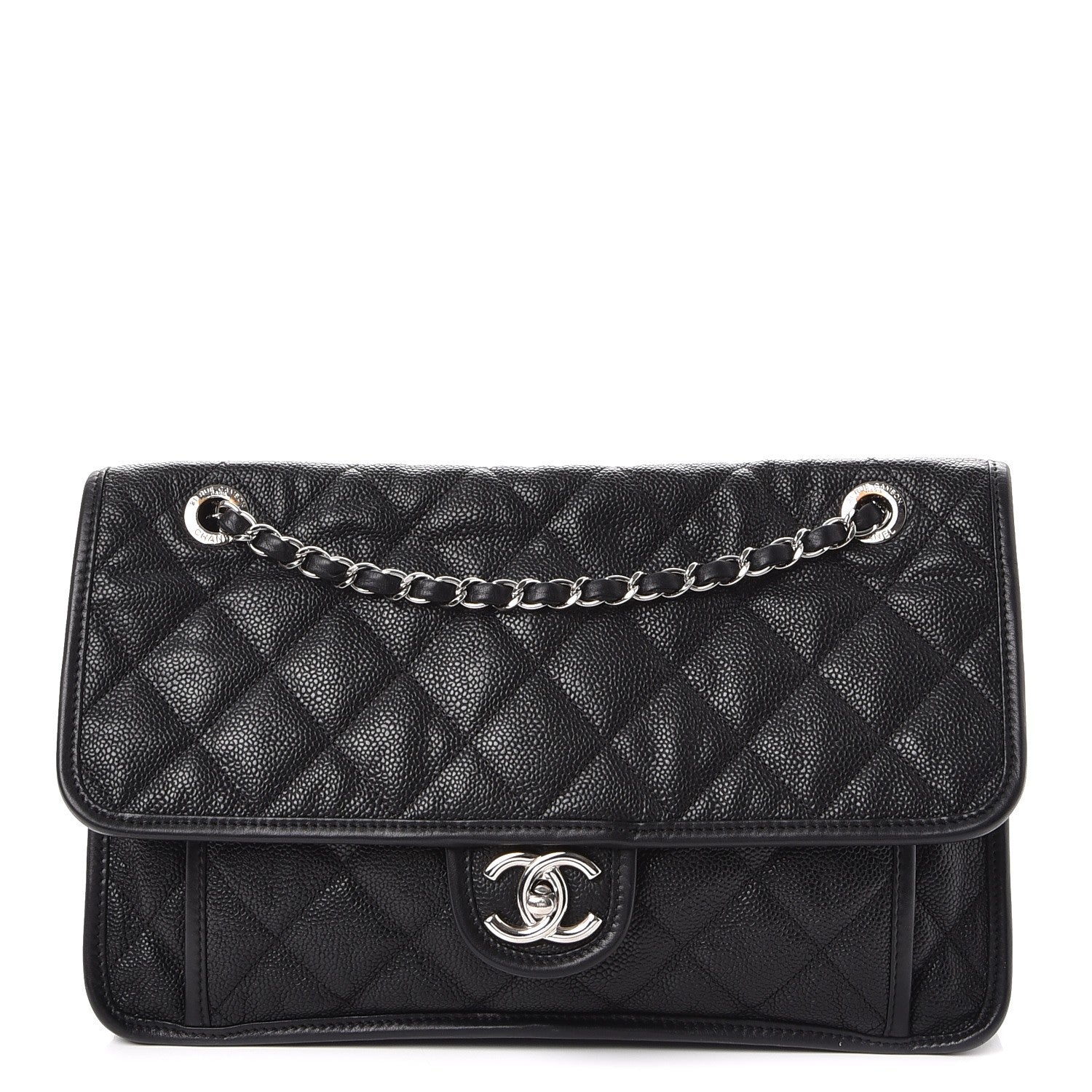 Chanel Caviar Quilted Large French Riviera Flap Black 1 of 13