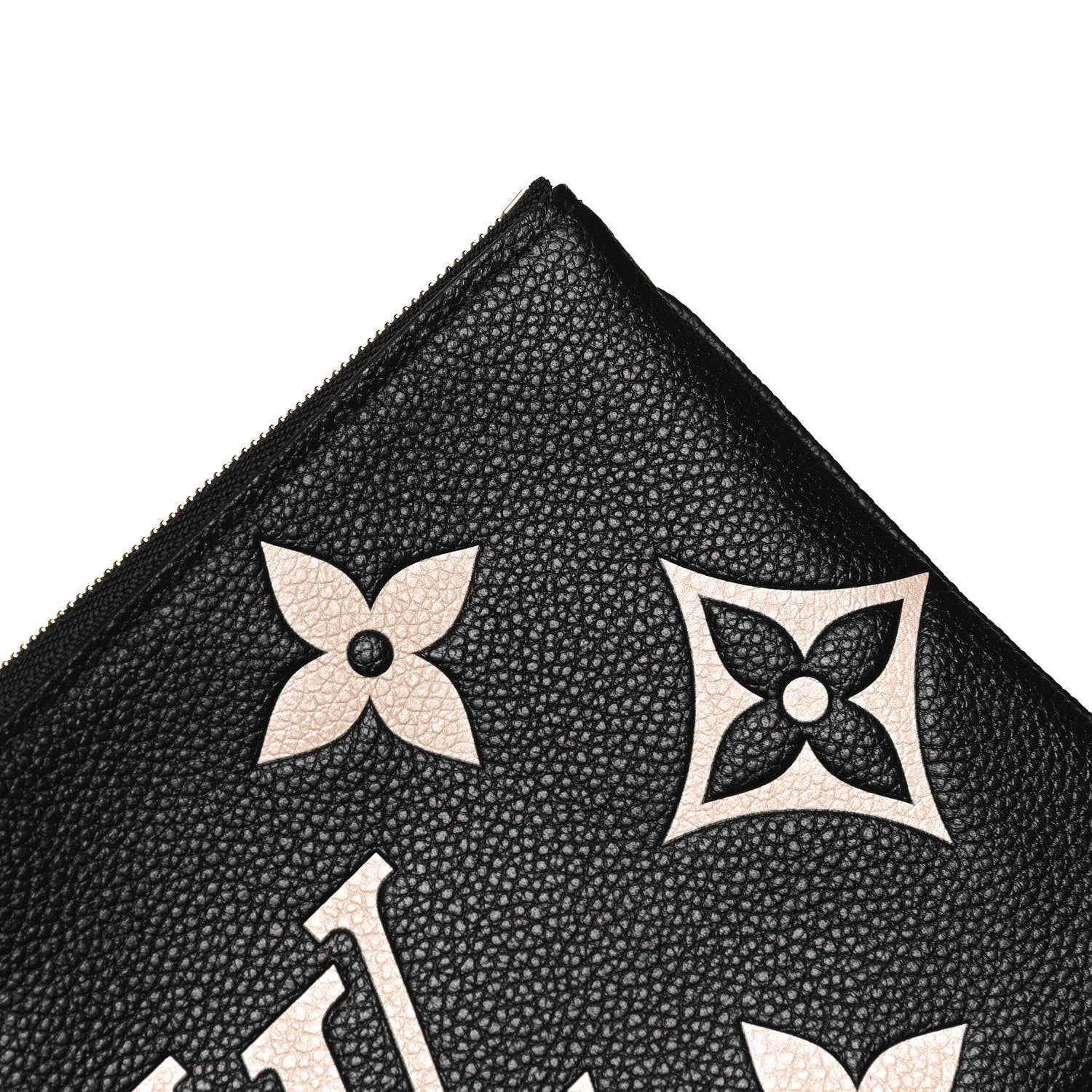 Louis Vuitton Empreinte Monogram Giant Double Zip Pochette Black Cream 10 of 11