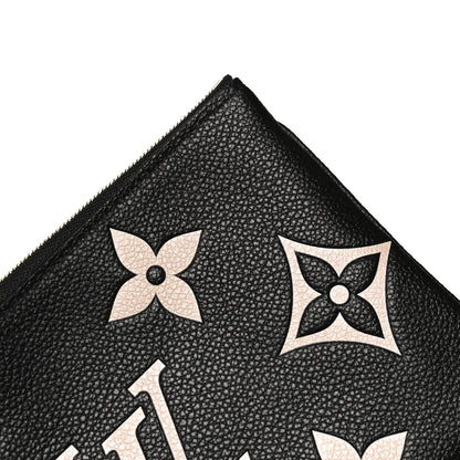 Louis Vuitton Empreinte Monogram Giant Double Zip Pochette Black Cream 10 of 11