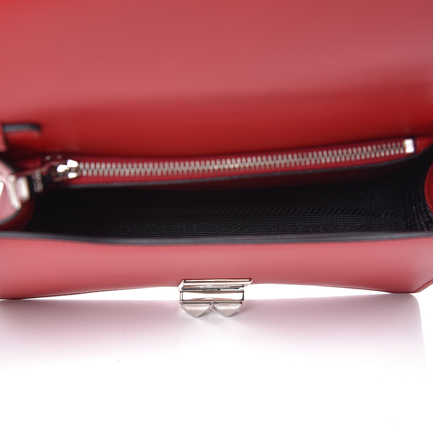 Prada Saffiano City Calfskin Studded Small Elektra Shoulder Bag Fuoco Black 5 of 6