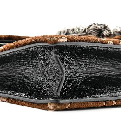Gucci Velvet Skipper Crystal GG Monogram Super Mini Dionysus Shoulder Bag Brown Black Black Diamond 7 of 11