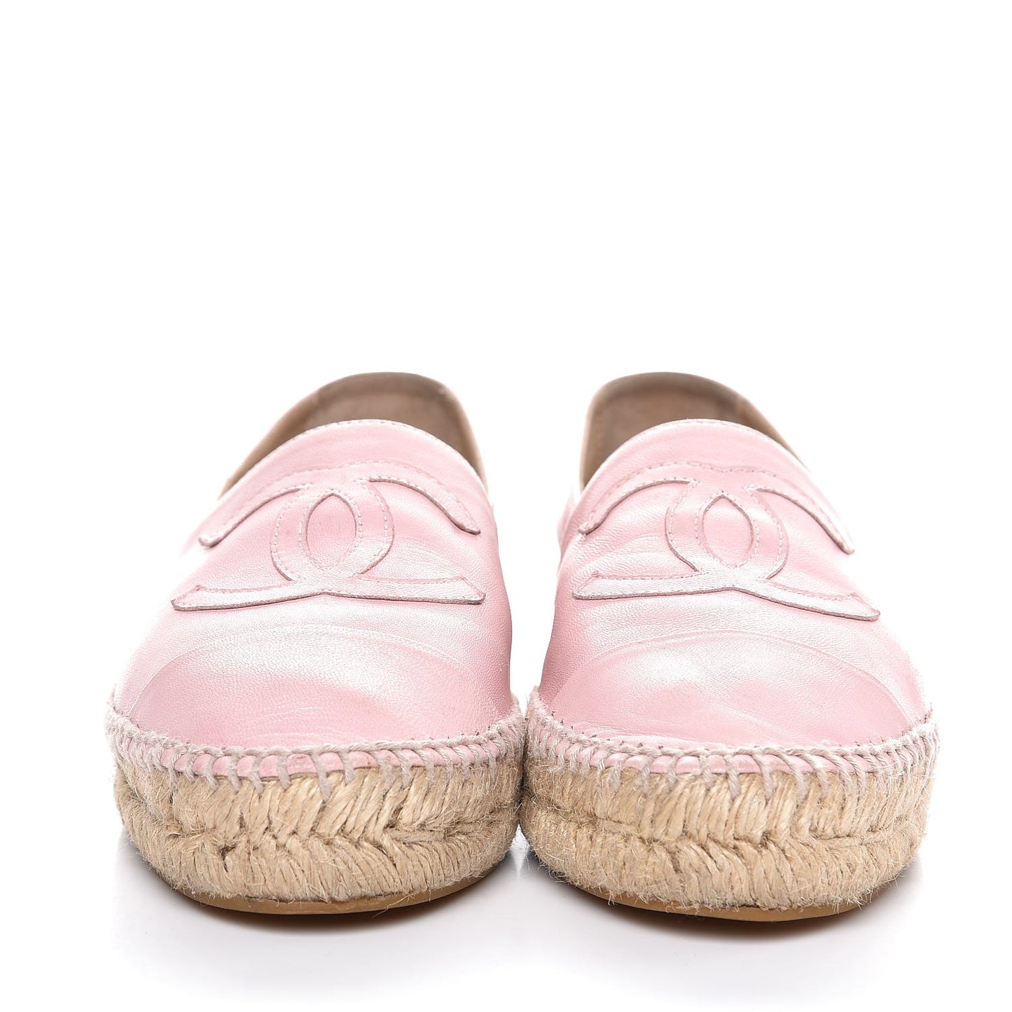 Lambskin CC Espadrilles 38 Light Pink