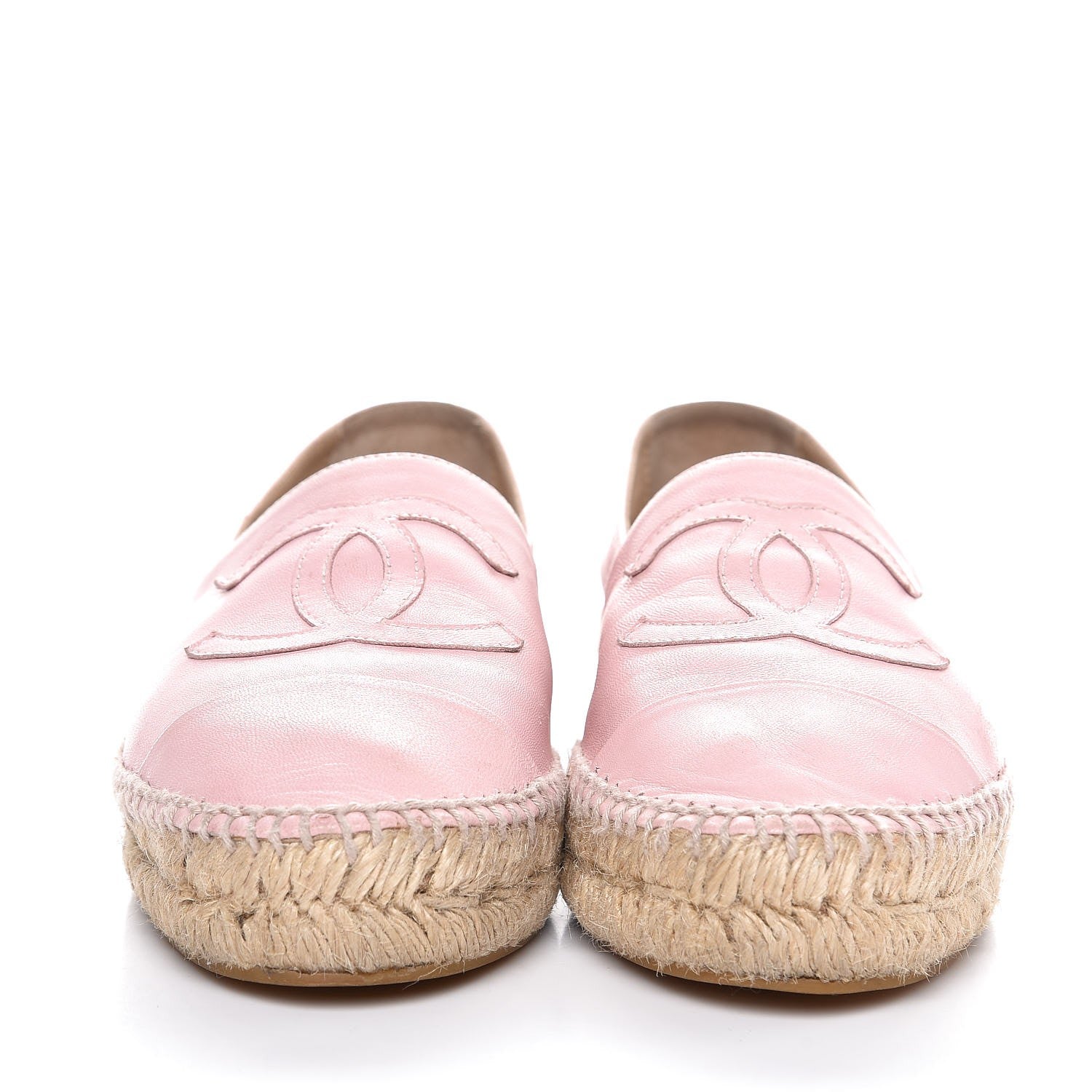 Chanel Lambskin CC Espadrilles 38 Light Pink 2 of 11
