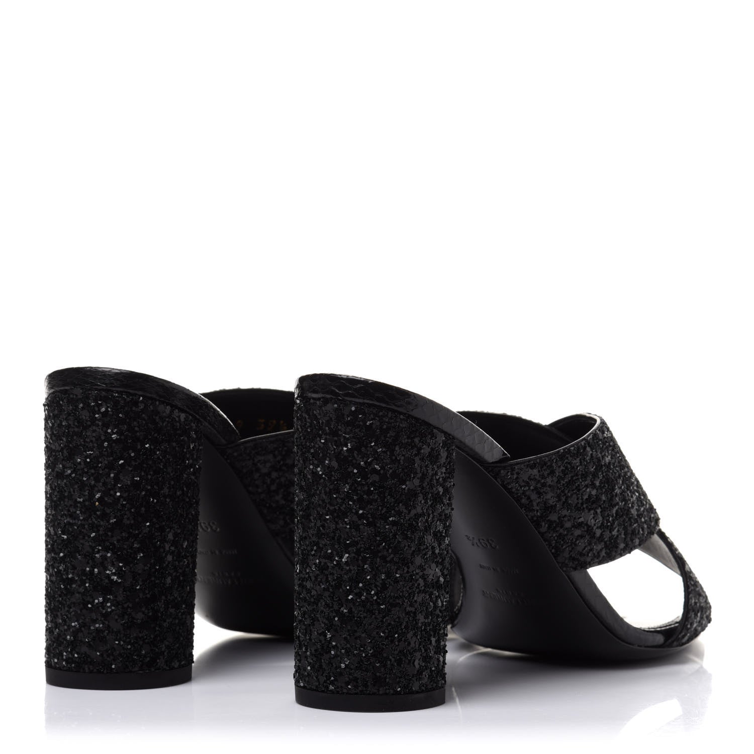 Saint Laurent Glitter LouLou 70 Mule Sandals 39.5 Black 4 of 9