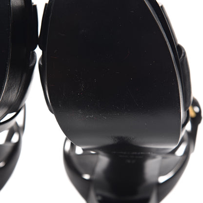 Saint Laurent Calfskin Tribute 105 Platform Sandals 37 Black 11 of 11