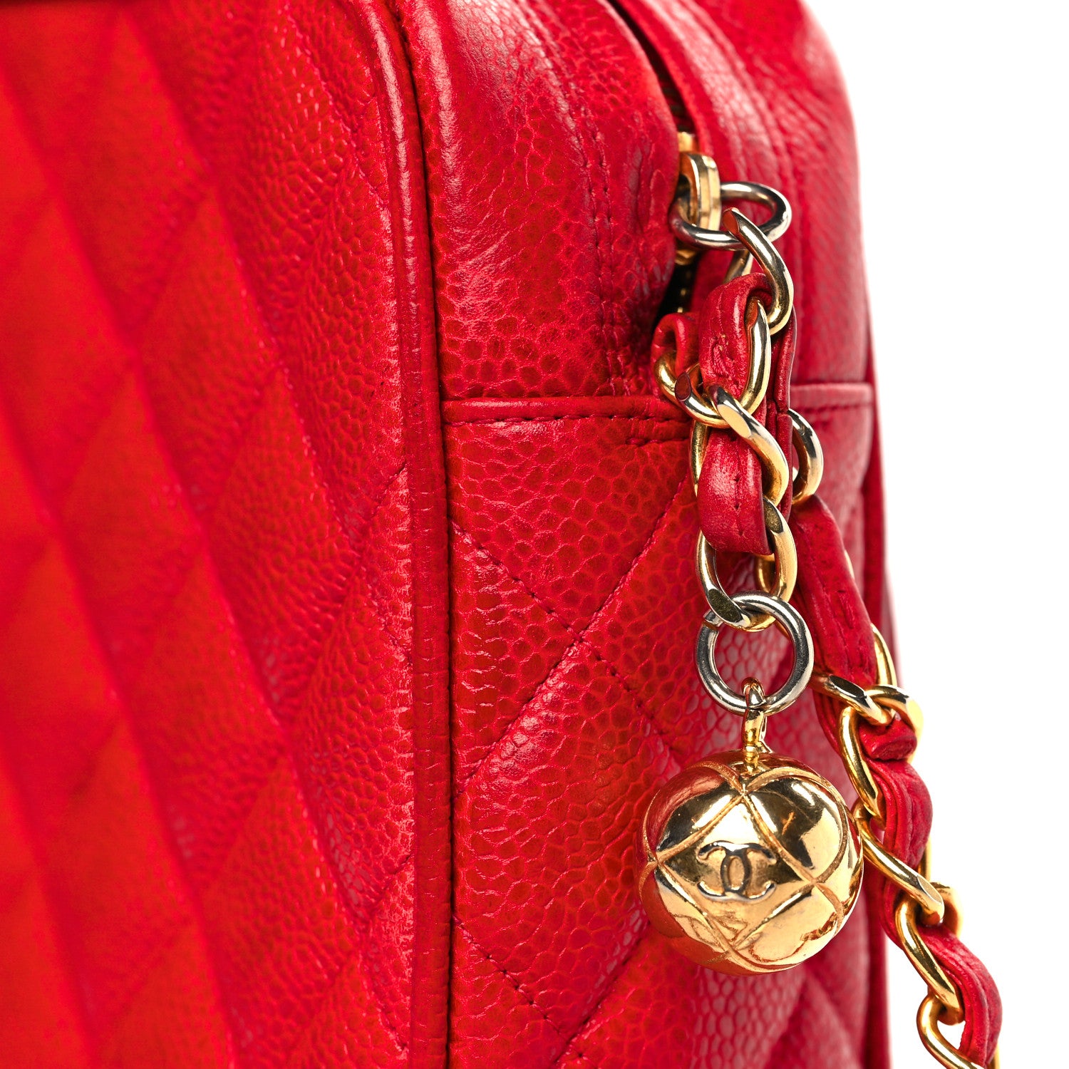 Chanel Caviar Quilted Camera Case Red 14 of 14