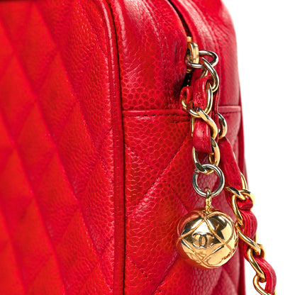 Chanel Caviar Quilted Camera Case Red 14 of 14