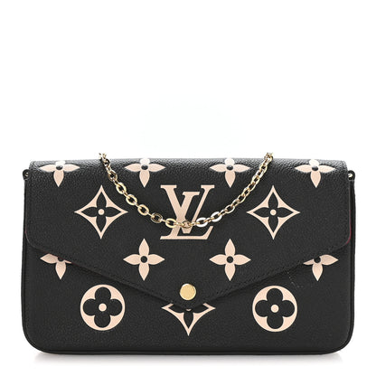 Louis Vuitton Empreinte Monogram Giant Felicie Pochette Black Beige 1 of 11